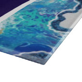 Türkis und Blauer Marmor Personalisiert Schneidebrett (Ecke)