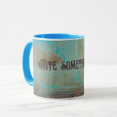 Türkis und braun abstrakt tasse (Vorderseite Links)