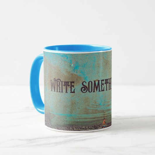 Türkis und braun abstrakt tasse (Vorderseite Links)