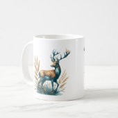 Türkis und Brauner Buck Deer Kaffeetasse (Vorderseite Links)