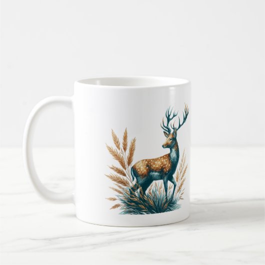 Türkis und Brauner Buck Deer Kaffeetasse (Links)