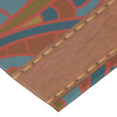 Türkis und Brown, Retro Tischdecke (Schrägansicht)