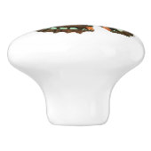 Türkis und Brown-Schmetterling Keramikknauf (Seitenansicht)