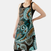 Türkis und Brown Vintag Paisley Neu Schürze (InSitu)