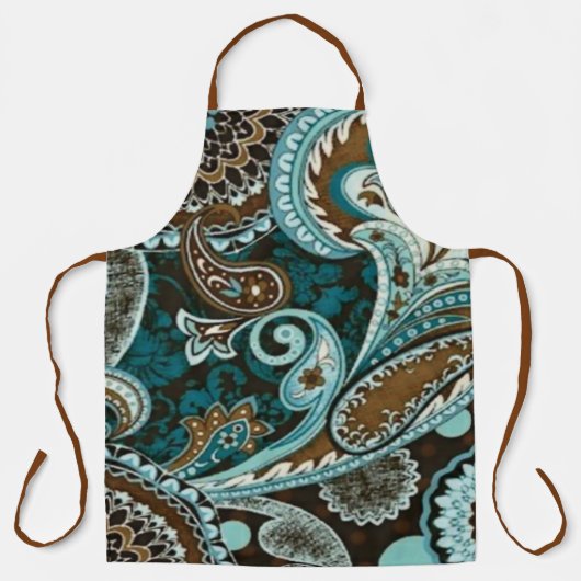 Türkis und Brown Vintag Paisley Neu Schürze (Vorderseite)
