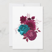 Türkis und Burgund Probe Einladung (Rückseite)