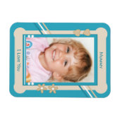 Türkis und cremefarbene Liebe, Ihr Foto Magnet (Horizontal)