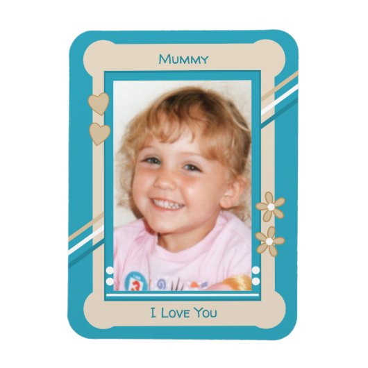 Türkis und cremefarbene Liebe, Ihr Foto Magnet (Vertikal)