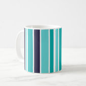 Türkis und dunkelblau gestreift kaffeetasse (Vorderseite Links)