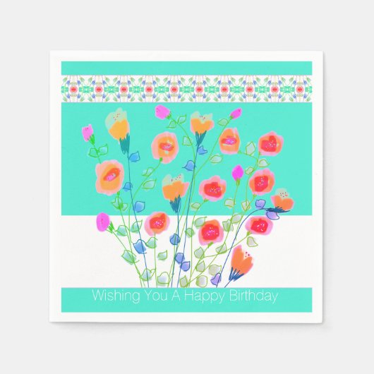 Türkis und farbenfroh serviette (Vorderseite)