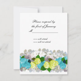 Türkis und Gelb Bouquet von Florals Repcard RSVP Karte
