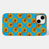 Türkis und Gelb Daisy Pop Kunst Case-Mate iPhone Hülle (Rückseite (Horizontal))