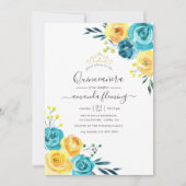 Türkis und Gelb Einladung (Vorderseite)