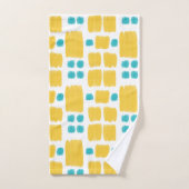 Türkis und gelb gestrichene Formen Badhandtuch Set (Handtuch)