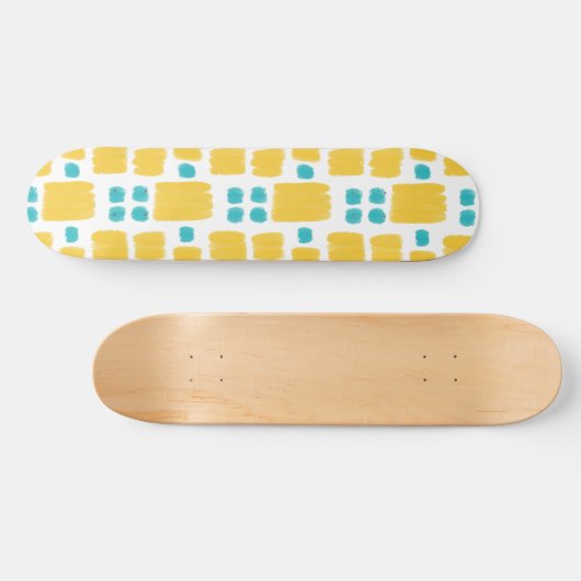 Türkis und gelb gestrichene Formen Skateboard (Horizontal)