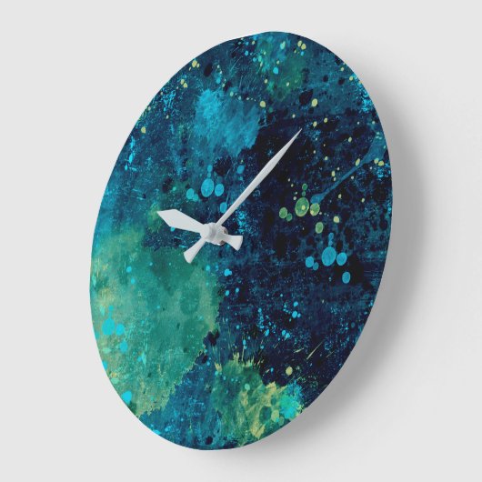 Türkis und gelb große wanduhr (Winkel)