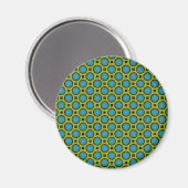 Türkis und Gelb Magnet (Vorderseite/Rückseite)