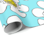 Türkis und Gelb Single Linie Muster Geschenkpapier (Rolleneckpunkt)