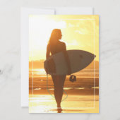 Türkis und Gelb Surfer Beach Abschluss Bash Einladung (Rückseite)