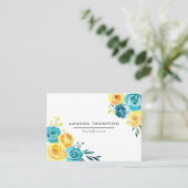Türkis und Gelb Visitenkarte (Stehend Vorderseite)