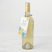 Türkis und Gelbe Gastgeschenk Hochzeit Flaschenanhänger (Angewinkelt)