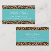 Türkis und Girl Leopard Print Visitenkarte (Vorne/Hinten)