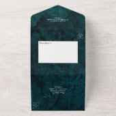 Türkis und Gold Agate Wedding All In One Einladung (Außenbereich)