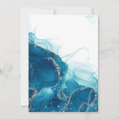 Türkis und Gold Alkohol Tinte Einladung Hochzeit (Rückseite)