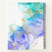 Türkis und Gold Alkohol Tinte & Name Notizblock (Rückseite)