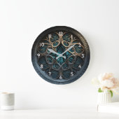 Türkis und Gold Decorative gotische Wall-Uhr Große Wanduhr (Zuhause)