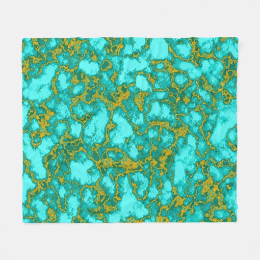 Türkis und Gold Fleecedecke (Vorderseite (Horizontal))