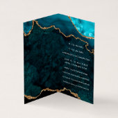 Türkis und Gold Geode Agate Stone Visitenkarten (Innenseite)