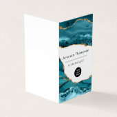 Türkis und Gold Geode Agate Stone Visitenkarten (Vorderseite)