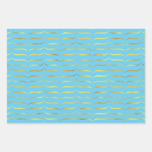 Türkis und Gold Geschenkpapier Set (Vorderseite 2)