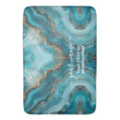 Türkis und Gold Glitzer Agate Badematte (Vorderseite Vertikal)