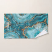 Türkis und Gold Glitzer Agate Badhandtuch Set (Handtuch)