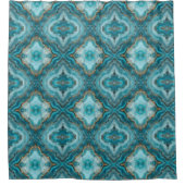 Türkis und Gold Glitzer Agate Duschvorhang (Vorderseite)