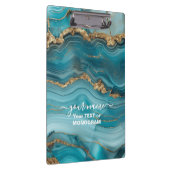 Türkis und Gold Glitzer Agate Klemmbrett (Rechts)