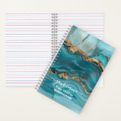 Türkis und Gold Glitzer Agate Notizblock (Innen)