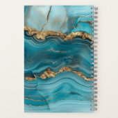 Türkis und Gold Glitzer Agate Notizblock (Rückseite)