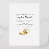 Türkis und Gold Italienisches Brautparty Folieneinladung (Rückseite)