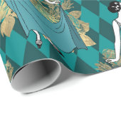 Türkis und Gold Paris Art Déco Geschenkpapier (Rolleneckpunkt)