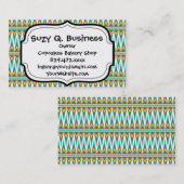 Türkis und Gold-Stamm Arrowhead Zigzags Design Visitenkarte (Vorne/Hinten)