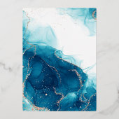 Türkis und Gold Tinte Hochzeitsfolie Einladung (Rückseite)