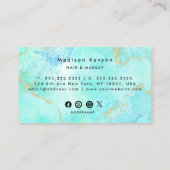 Türkis und Gold Visitenkarte (Rückseite)