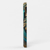 Türkis und Gold Wolf Case-Mate iPhone Hülle (Hinten/Rechts)