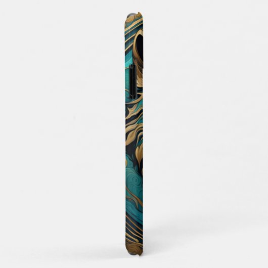 Türkis und Gold Wolf Case-Mate iPhone Hülle (Hinten/Rechts)