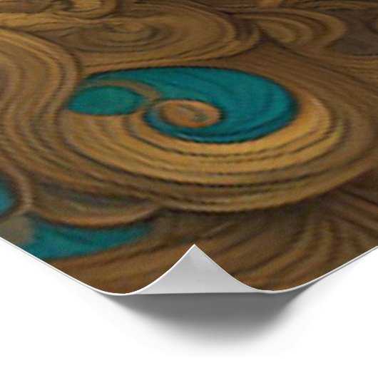 Türkis und Gold Wolf Poster (Ecke)