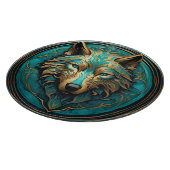 Türkis und Gold Wolf Schneidebrett (Ecke)