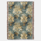 Türkis- und Goldenes Damaskusmuster Decke (Vorderseite Vertikal)